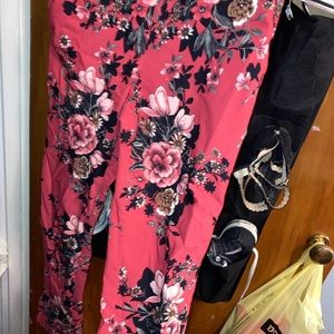 Jules&Leopold (JL) sIp bright floral pants for girls red,black,and white